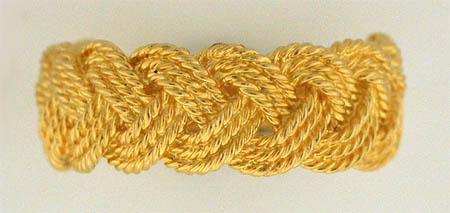 14k yellow gold braided ring